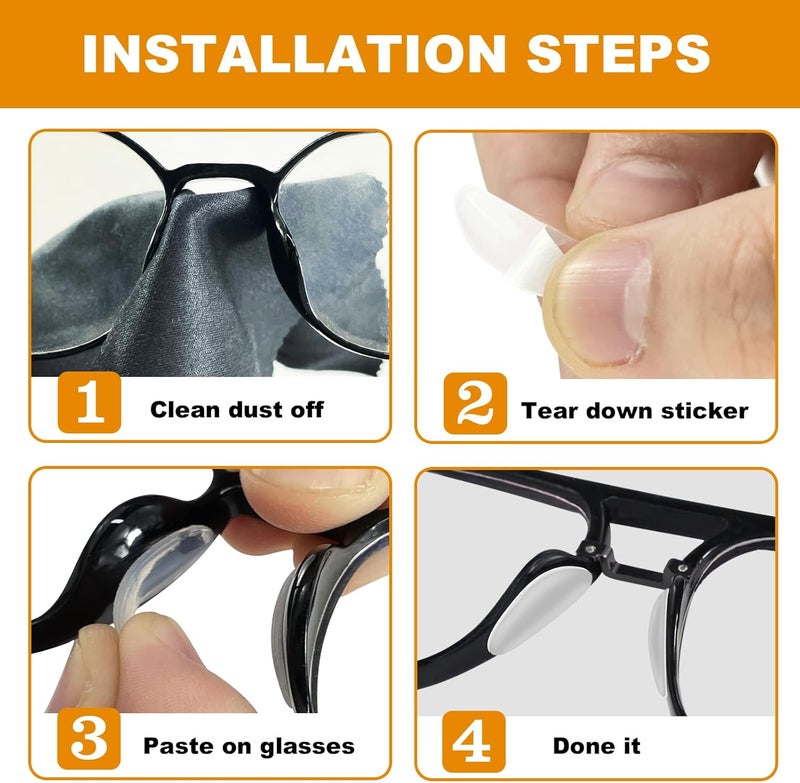 SMARTTOP Adhesive Nose Pad,12 Pairs 1.3mm Ultra Thin Stick On Eyeglass Nose pad with Super Sticky Backing, Silicone Anti-Slip for Glasses Sunglasses - Image 4